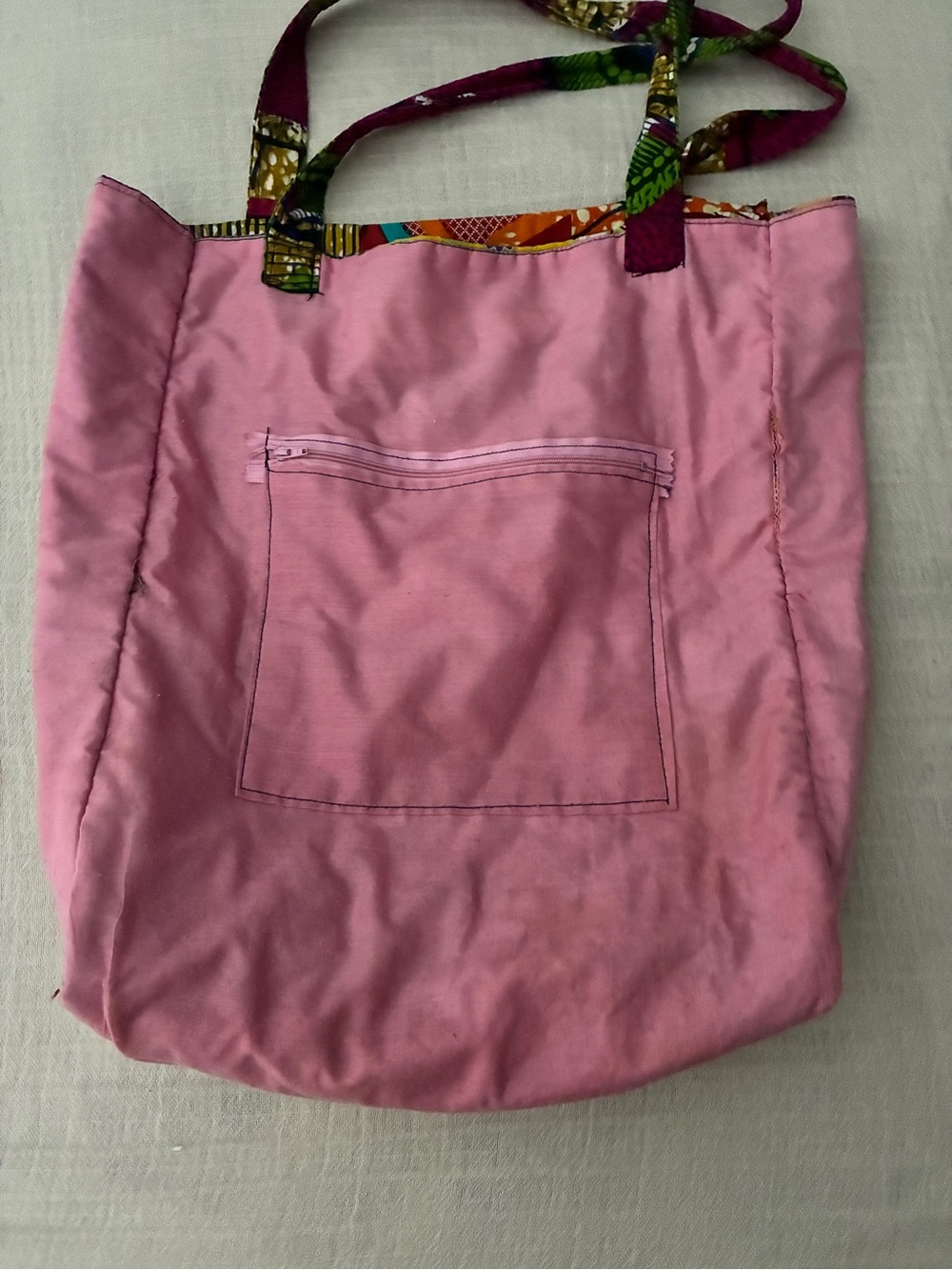 Gorgeous Boho Chic Unique Handmade Patchwork Vibrant Tote Bag, Like New - Picture 12 of 16